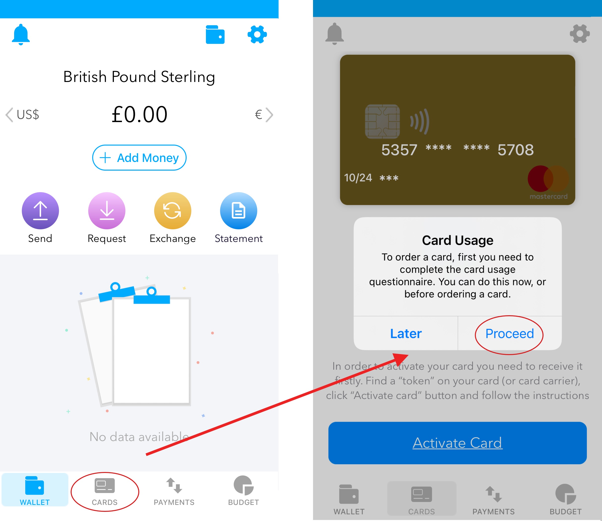 CARD ACTIVATE en Glover Card Service